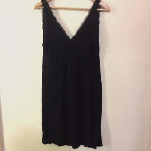 Sexy Black Nightgown with Lace Top